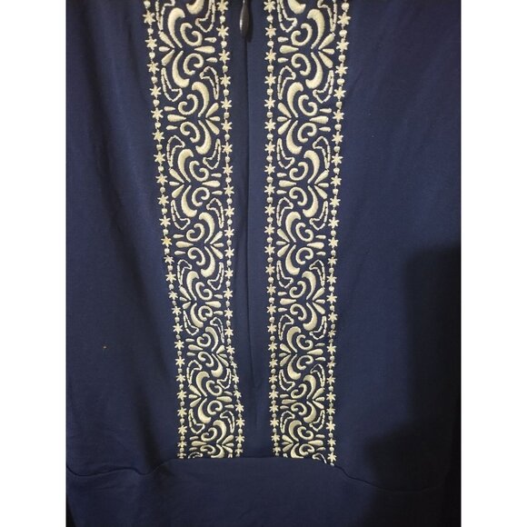 Lands' End Long Sleeve Ruched Side Rash Guard 1/4 Zip L - Picture 3 of 5